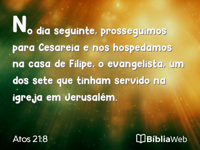 Atos 21:8 em imagem para compartilhar