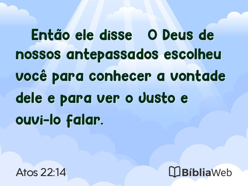 Atos 22:14 em imagem para compartilhar