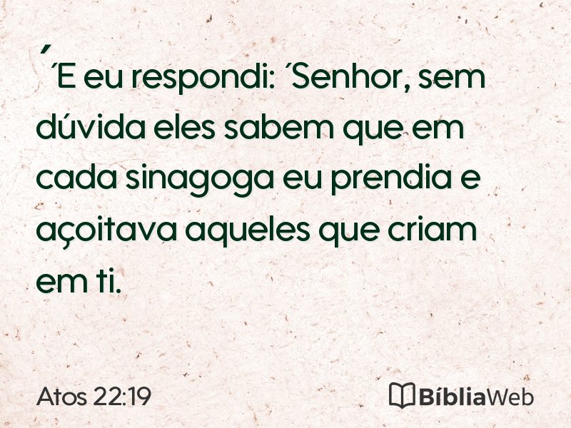 Atos 22:19 em imagem para compartilhar