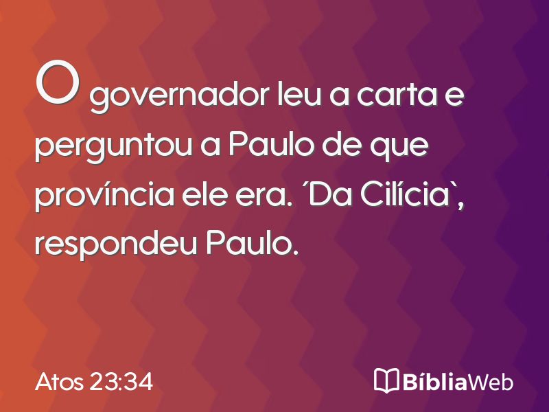 Atos 23:34 em imagem para compartilhar