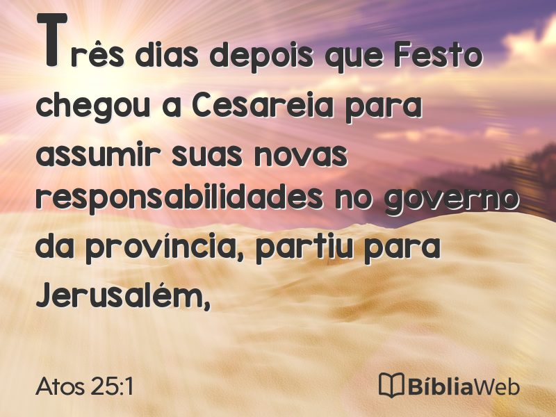 Atos 25:1 em imagem para compartilhar