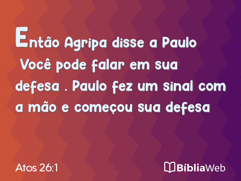 Atos 26:1 em imagem para compartilhar