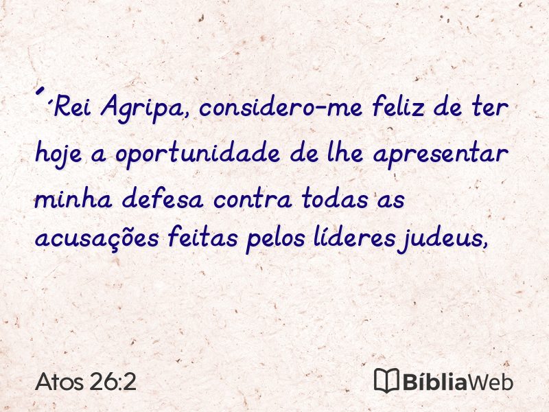 Atos 26:2 em imagem para compartilhar