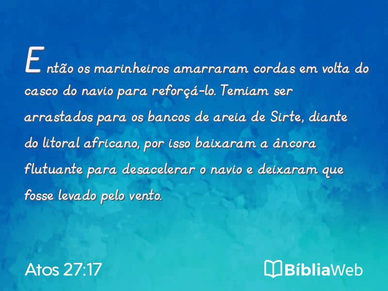 Atos 27:17 em imagem para compartilhar