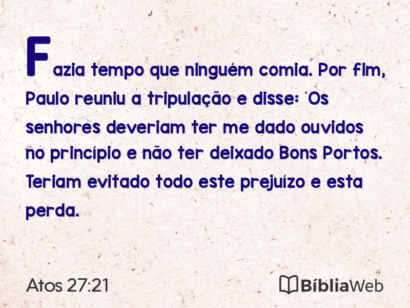 Atos 27:21 em imagem para compartilhar