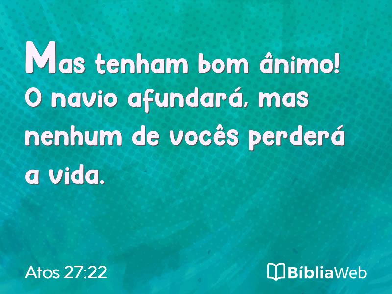 Atos 27:22 em imagem para compartilhar