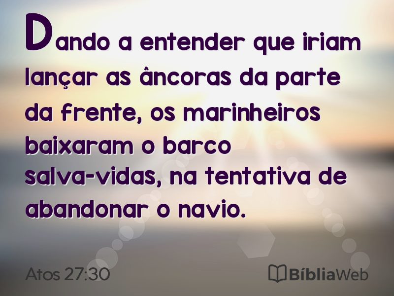Atos 27:30 em imagem para compartilhar
