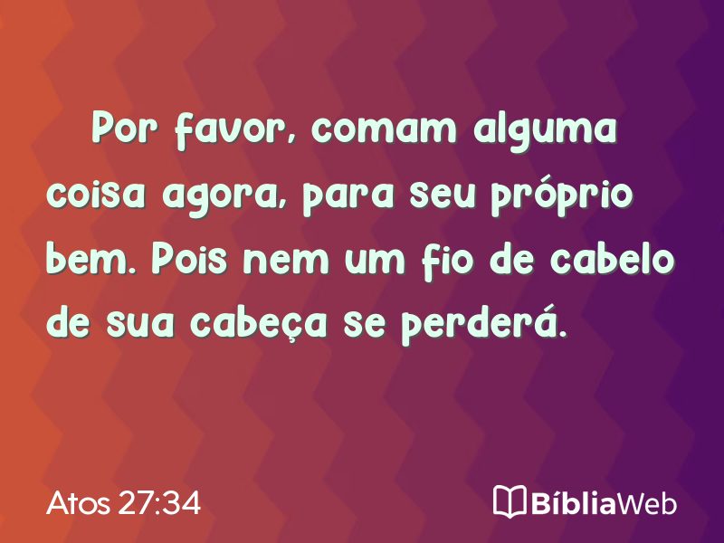 Atos 27:34 em imagem para compartilhar