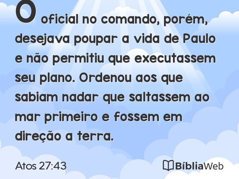 Atos 27:43 em imagem para compartilhar