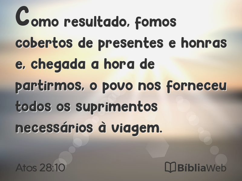 Atos 28:10 em imagem para compartilhar