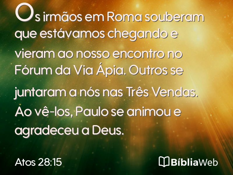 Atos 28:15 em imagem para compartilhar