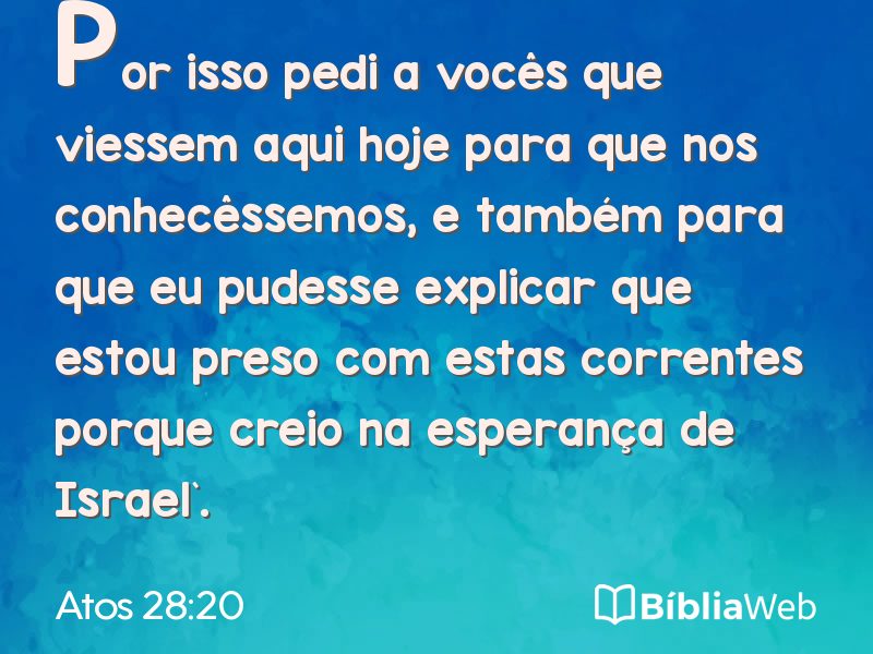 Atos 28:20 em imagem para compartilhar
