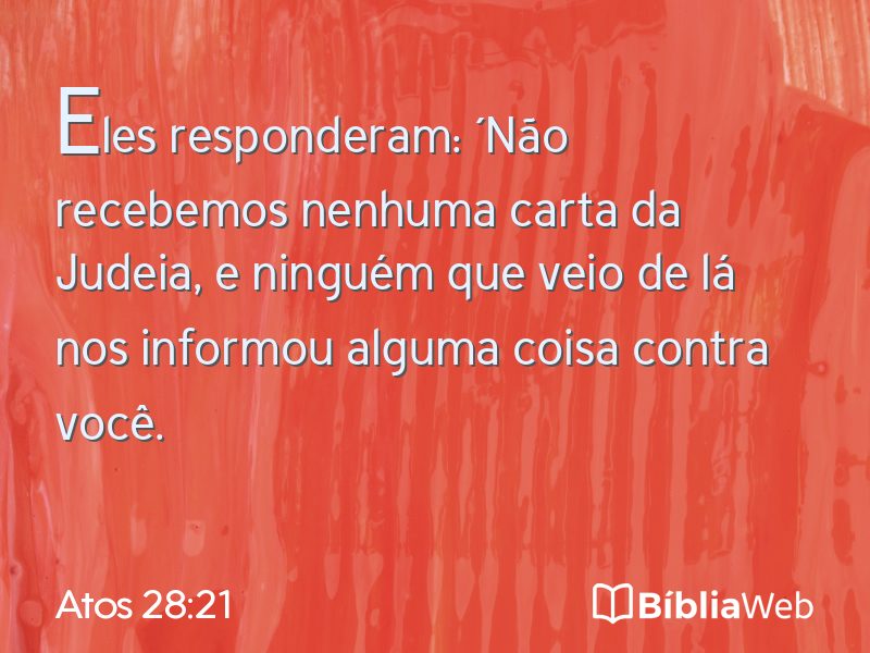 Atos 28:21 em imagem para compartilhar
