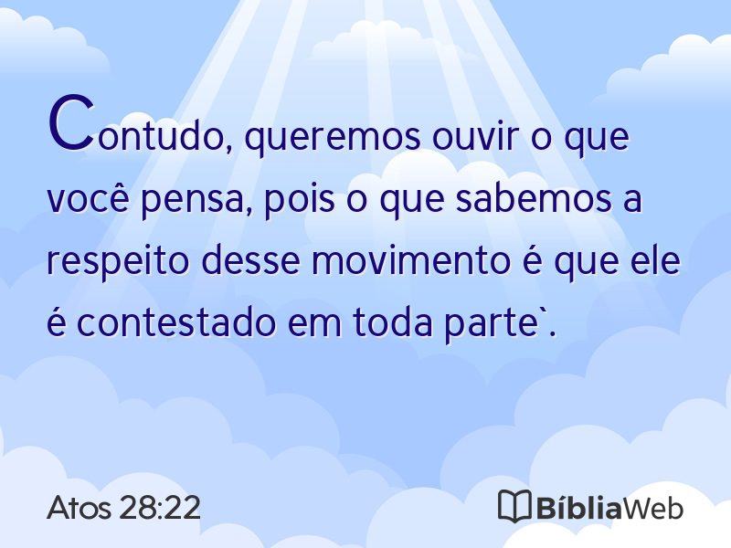 Atos 28:22 em imagem para compartilhar