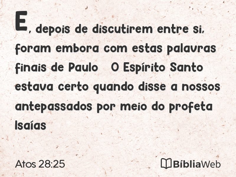 Atos 28:25 em imagem para compartilhar