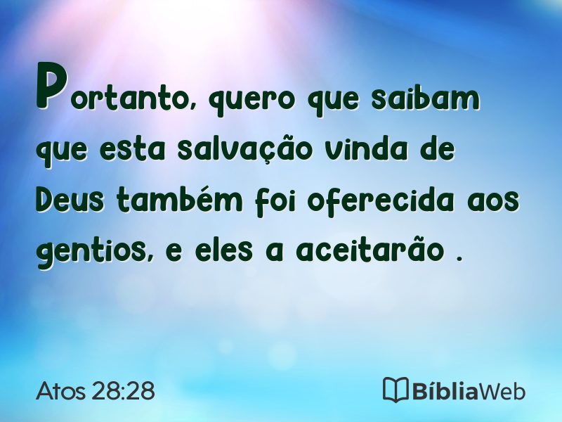 Atos 28:28 em imagem para compartilhar
