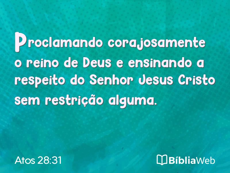 Atos 28:31 em imagem para compartilhar