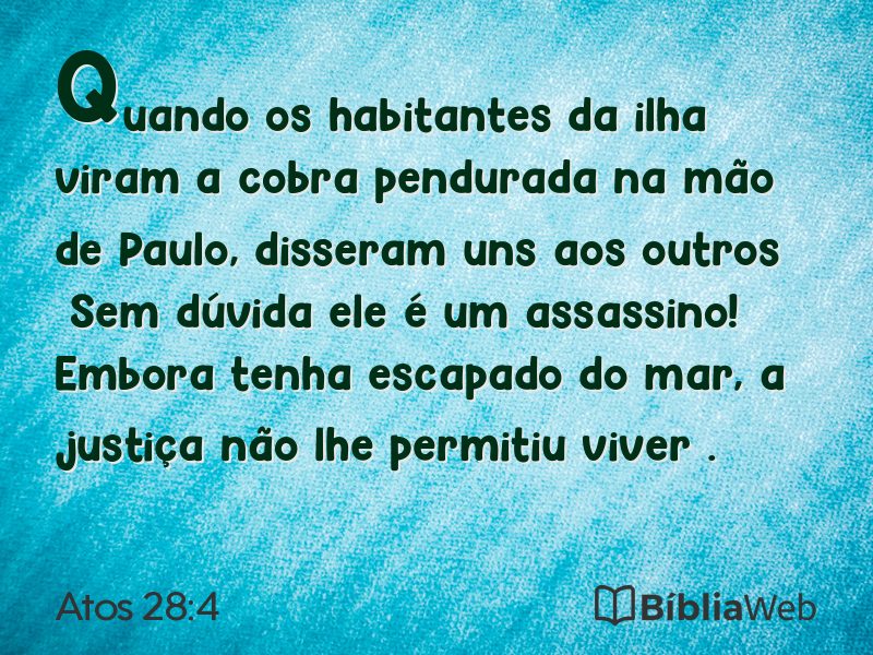 Atos 28:4 em imagem para compartilhar