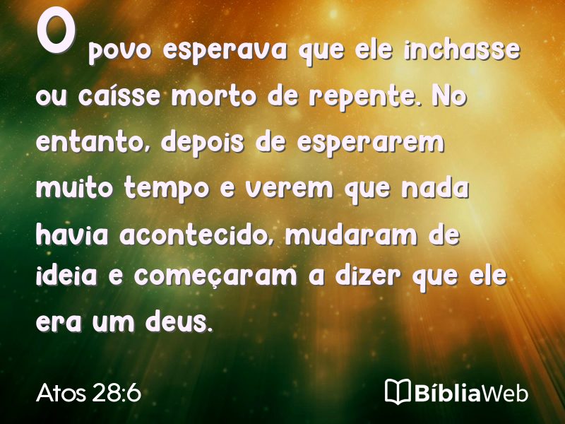 Atos 28:6 em imagem para compartilhar