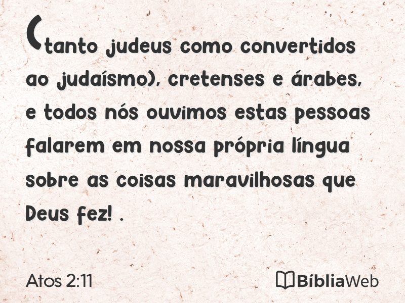 Atos 2:11 em imagem para compartilhar