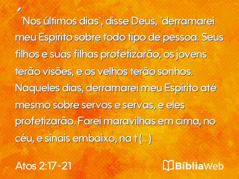 Atos 2:17-21 em imagem para compartilhar