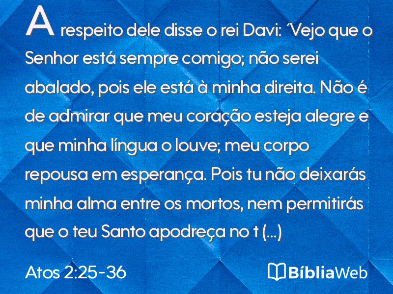 Atos 2:25-36 em imagem para compartilhar