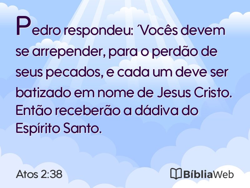 Atos 2:38 em imagem para compartilhar