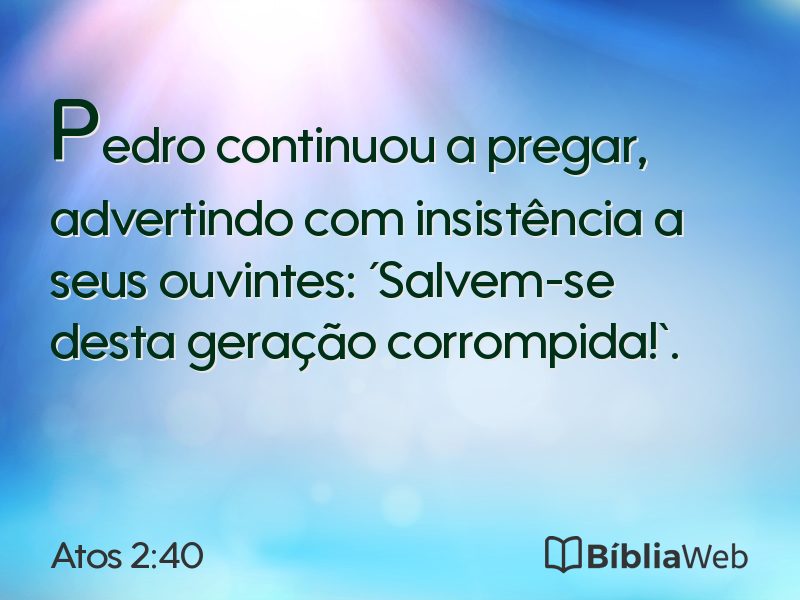 Atos 2:40 em imagem para compartilhar