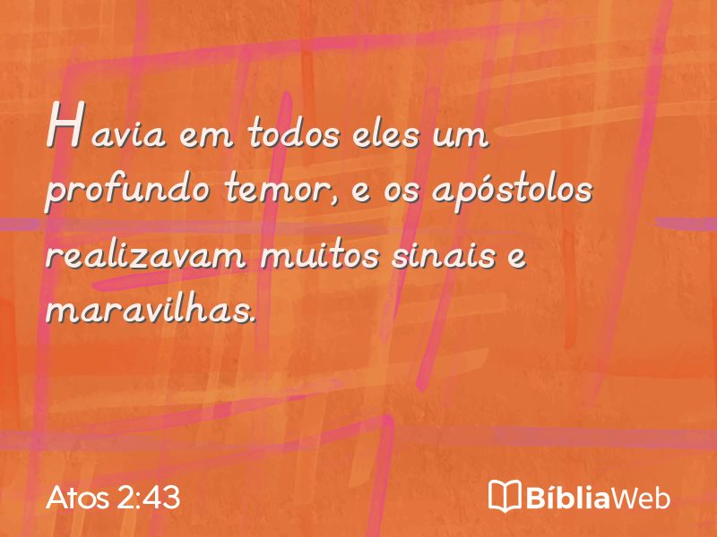 Atos 2:43 em imagem para compartilhar