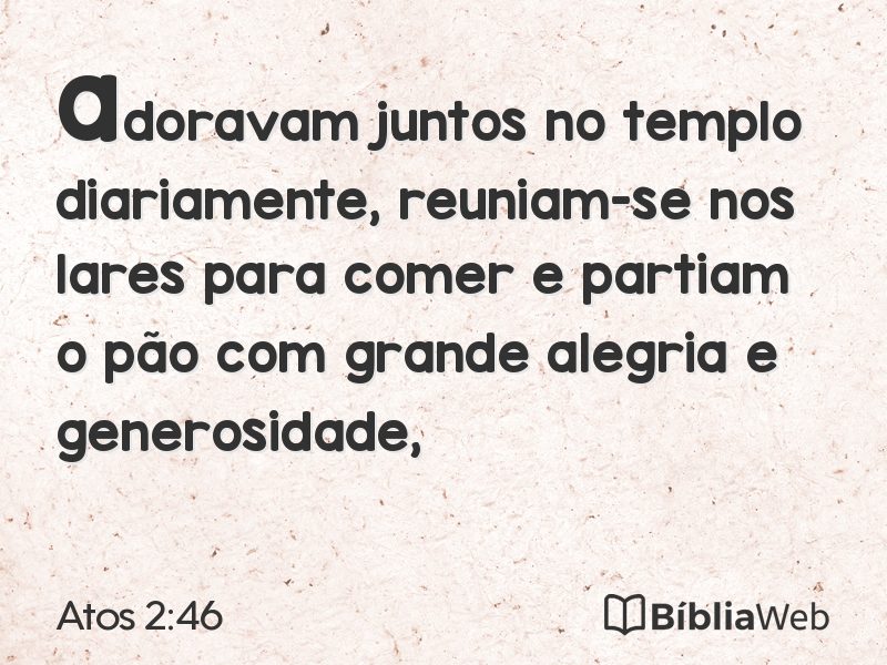 Atos 2:46 em imagem para compartilhar