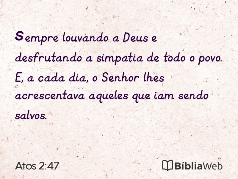 Atos 2:47 em imagem para compartilhar