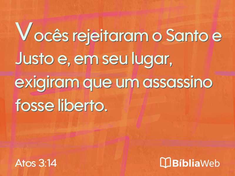 Atos 3:14 em imagem para compartilhar
