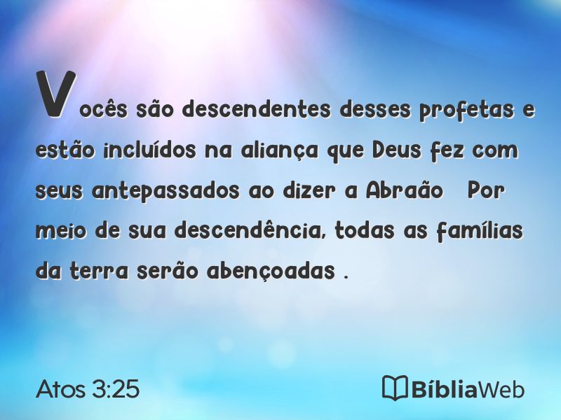 Atos 3:25 em imagem para compartilhar