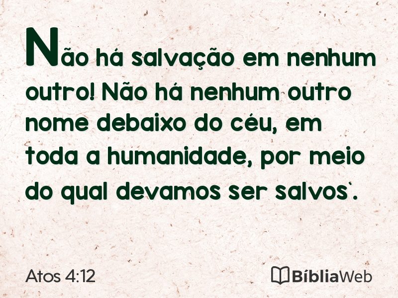 Atos 4:12 em imagem para compartilhar