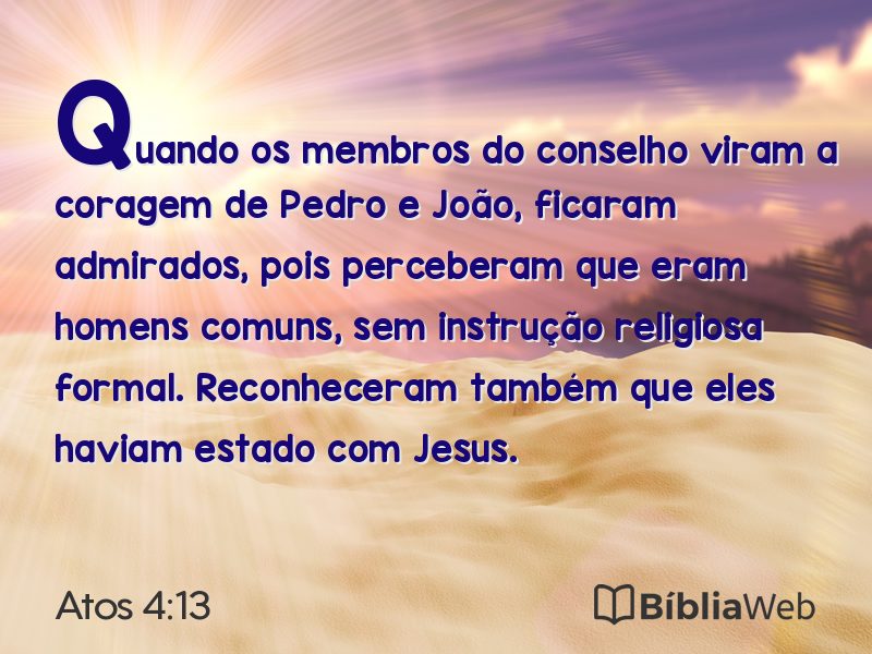 Atos 4:13 em imagem para compartilhar