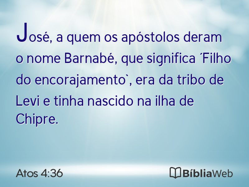 Atos 4:36 em imagem para compartilhar