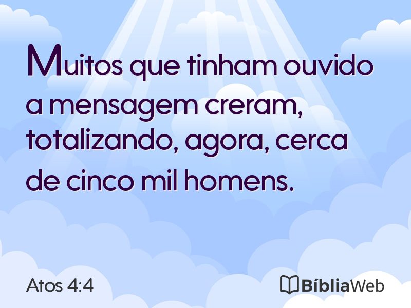Atos 4:4 em imagem para compartilhar