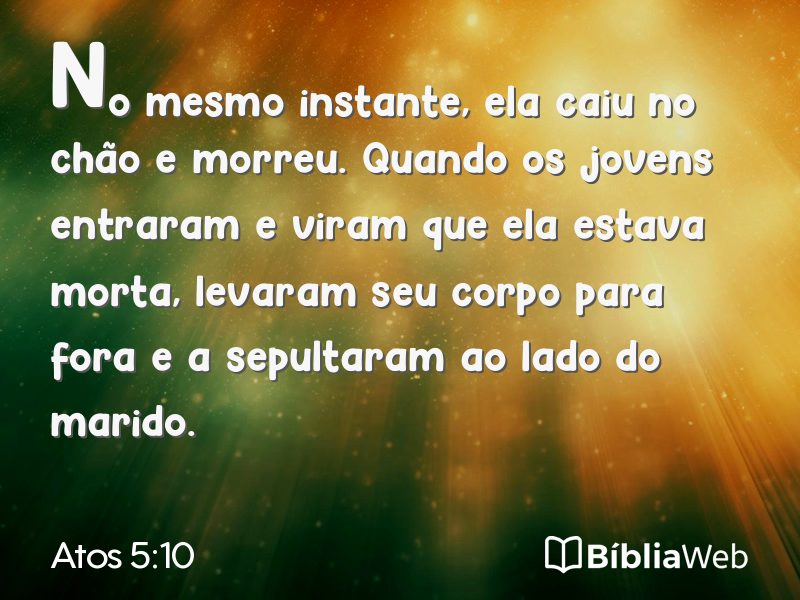 Atos 5:10 em imagem para compartilhar