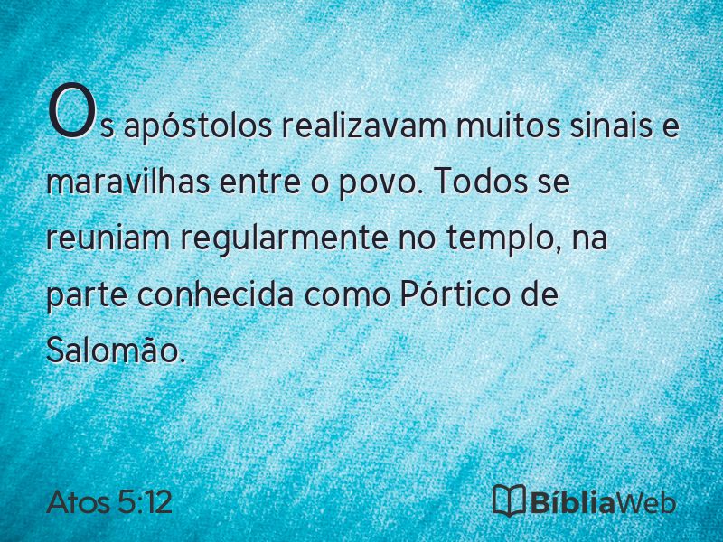 Atos 5:12 em imagem para compartilhar