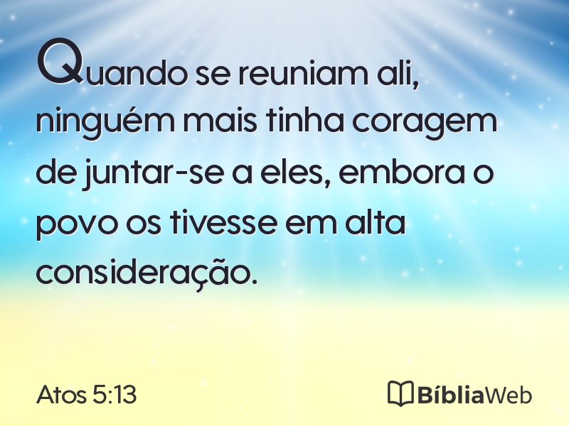 Atos 5:13 em imagem para compartilhar