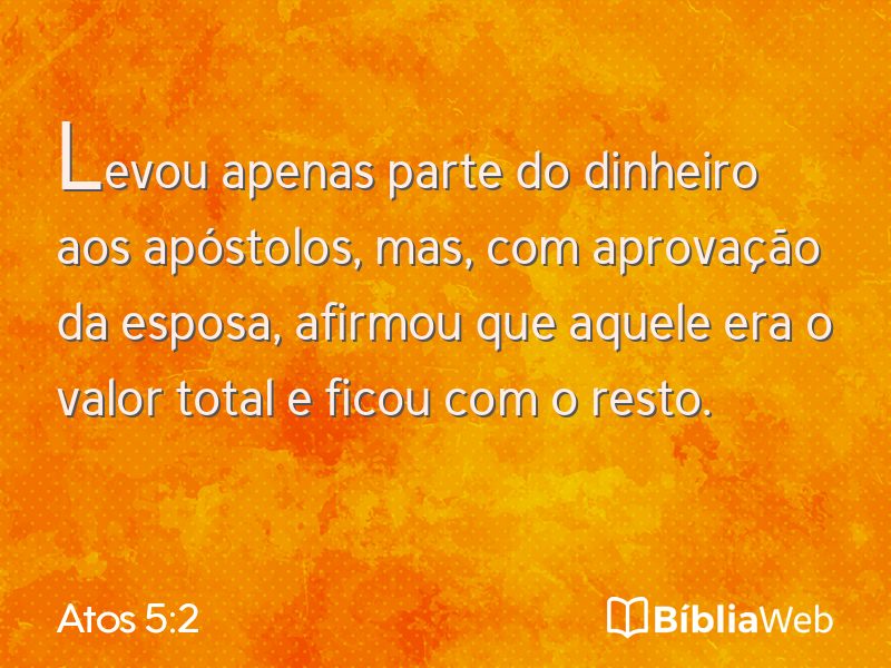 Atos 5:2 em imagem para compartilhar