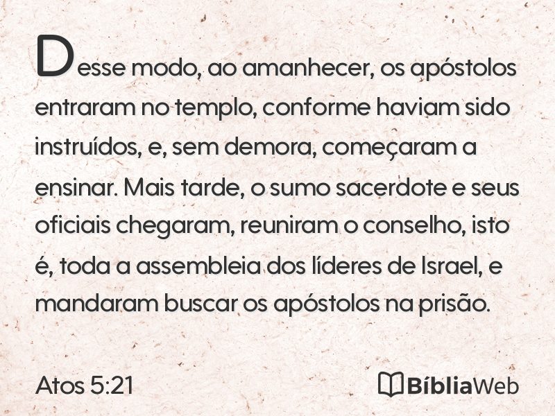 Atos 5:21 em imagem para compartilhar