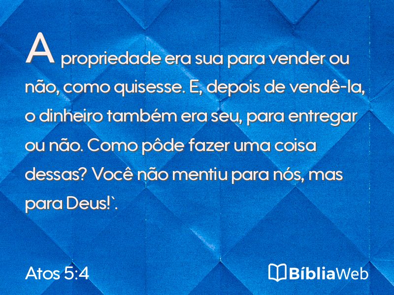 Atos 5:4 em imagem para compartilhar