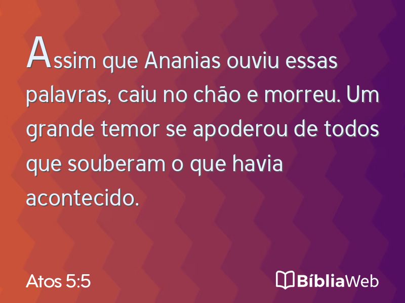Atos 5:5 em imagem para compartilhar