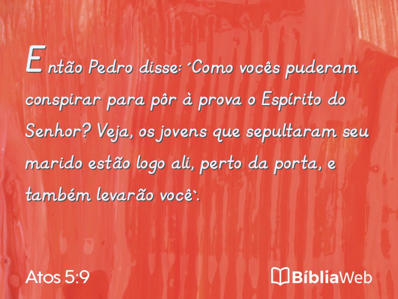 Atos 5:9 em imagem para compartilhar