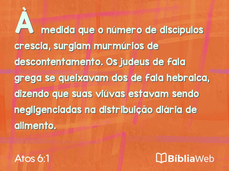 Atos 6:1 em imagem para compartilhar