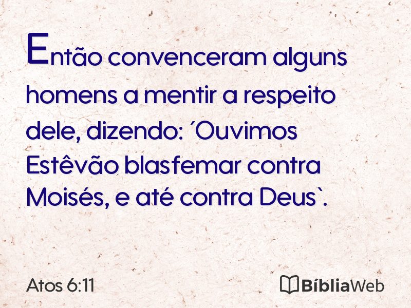 Atos 6:11 em imagem para compartilhar