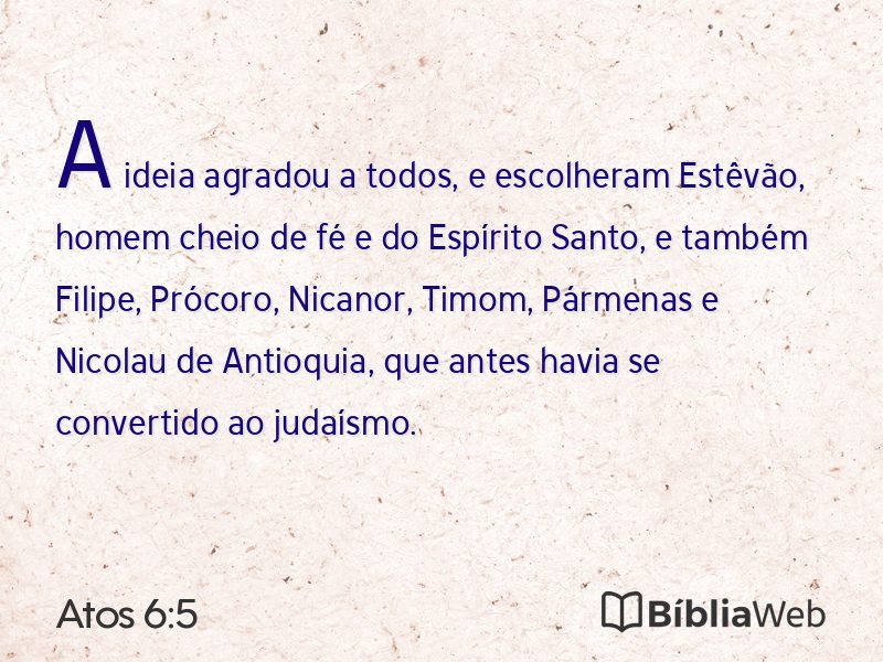 Atos 6:5 em imagem para compartilhar