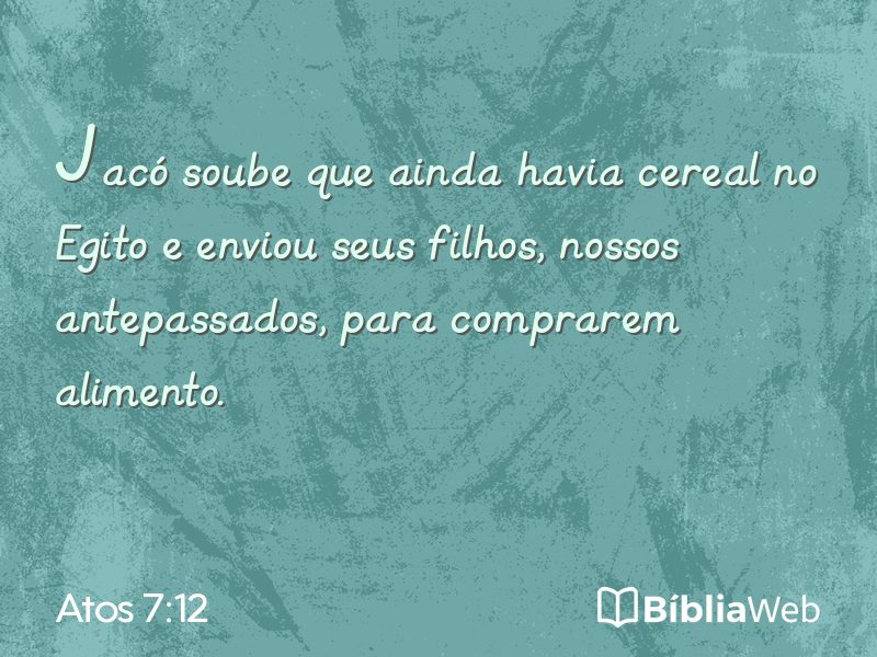 Atos 7:12 em imagem para compartilhar