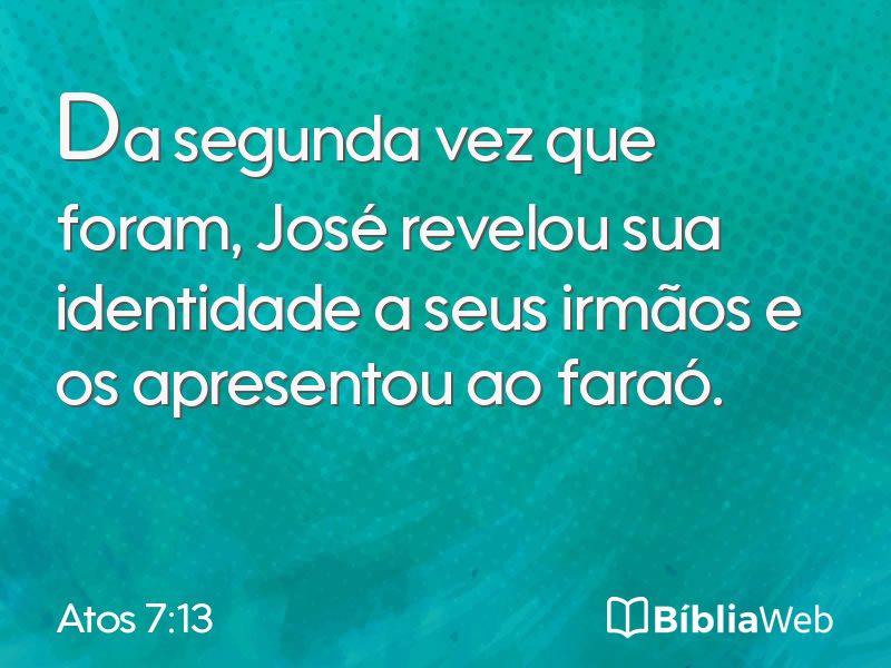 Atos 7:13 em imagem para compartilhar